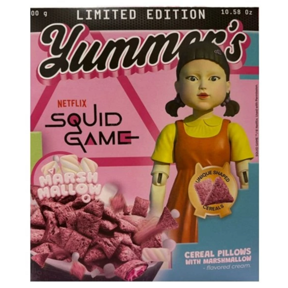 Coussins de céréales Yummer's Squid Game fourrés à la guimauve